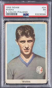1959 Sidam Il Calcio Italiano #24 Gianni Rivera Rookie Card - PSA PR 1